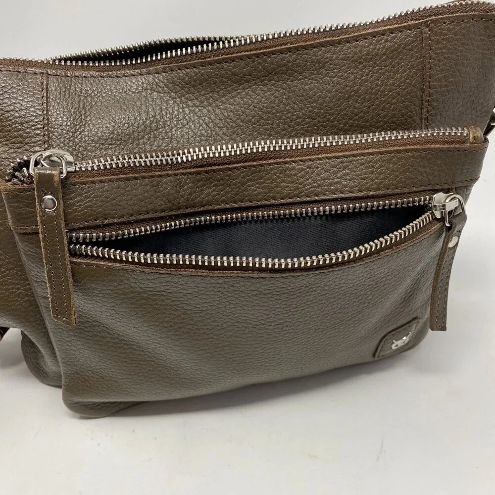 Wise Owl Dark Brown Real Leather Crossbody Handbag - Picture 8 of 16